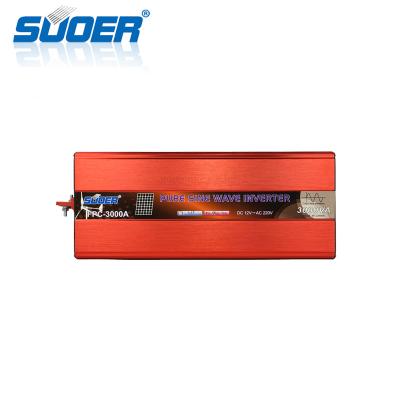 China Suoer Factory 3000W 12v Single Output DC 220v AC Inverter Home Appliance Pure Sine Wave Inverter for sale