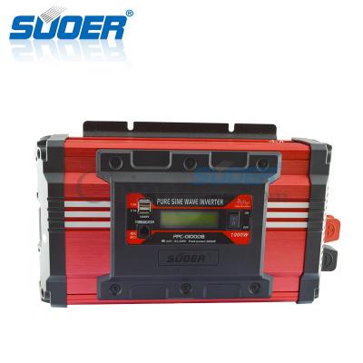 China Suoer Frequency Inverter 50Hz to 60Hz 1000W AC 24V 220V Pure Sine Wave Inverter 210*127*67mm for sale