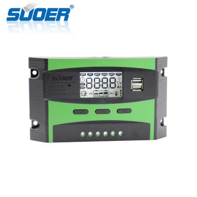 China Solar System Controller Suoer Solar Panel 12V 24V 20A PWM Solar Power Controller For Home Use for sale