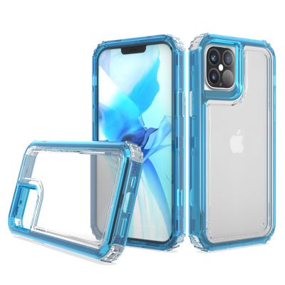 China Transparent Hybrid Shockproof Layer Phone Case Crystal Clear Heavy Duty Shockproof Mobile Phone Cover Device Case For iPhone 12 13 for sale