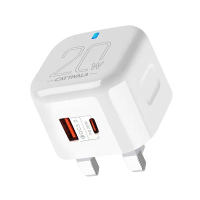 China QC3.0 Palladium 20W Fast Charger + PC Flame Retardant Material USB C Wall Charger, 20W 2-Port Palladium Fast Charger, USB-C Charger for iPhone 12/12 Max Pro/AirPods Max /iPad/Samsung and more for sale