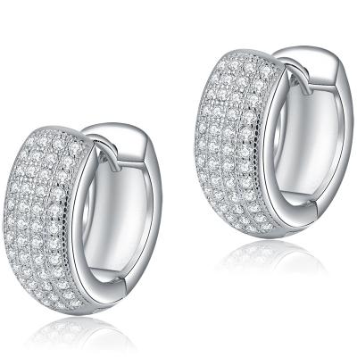 China Earrings Jewelry Unique Hand  Cute Earrings Silver Zircon Bling Hoop Huggie Drop Earrings for sale