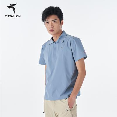 China QUICK-DRY Polo Shirt Men's Body Stretch Stretch Lapel Outdoor Casual Half-Pull Short-Sleeve T-Shirt for sale