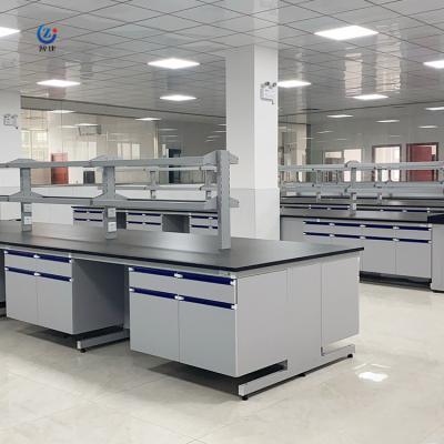 China Grey Finish Lab Bench Laboratory Bench with Load Capacity 200-250 Kg and Customized Configuration zu verkaufen