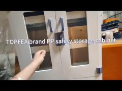 Lockable Polypropylene Safety Cabinet with White Color and One/two Shelves Included