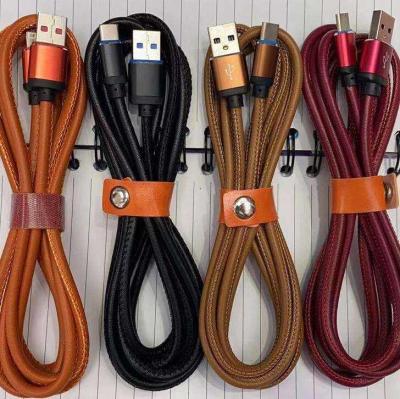 China 2022 Leather Advanced Mobile Phone Boutique Mobile Usb Data Cable Fast Charging for sale