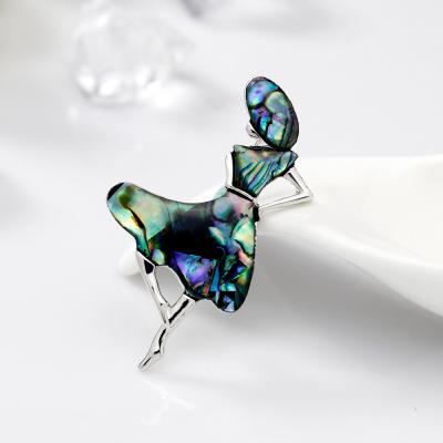 China High-end high-end European American shell brooch dance girl corsage accessories pin material brooch for sale