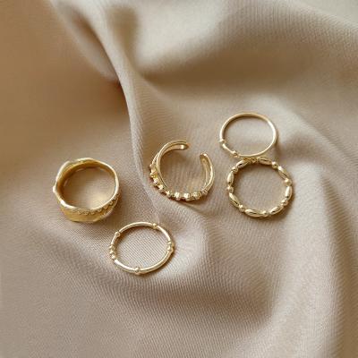 China High quality trend tail ring pinky finger ring alloy plating combination set single ring for sale