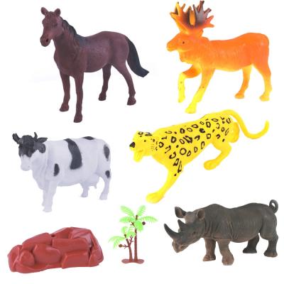 China Solid PVC Animal Model Set Wholesale Bulk Plastic Realistic 3D Figure Farm Animal Solid Toys Set For Kids for sale