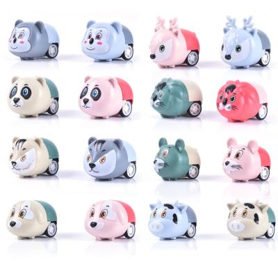 China Wheels Cars Pull Back Promotion Capsule Toys Cute Cartoon Animal Kids Mini Pull Back Car for sale