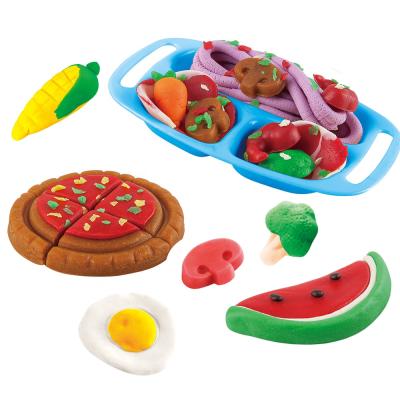 China Diy Clay Children's Soft Play Mud Toy Piazza 3D Vegetable Fruit Modeling Color Clay Play Dough for sale