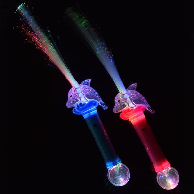 China LED Game Dolphins Fiber Optic Toys Prism Ball Light Up Magic Magic Wand For Princess Themed Party for sale