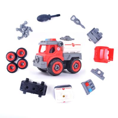 China Take Apart Car Toys With Drill Tool 4 In 1 Plastic Take Apart Trucks BLOW Build Your Own Construction Vehicle Toy DIY Assembly Truck Toys for sale