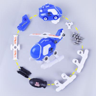 China Assemble Top For Kids Educational Police Vehicle Diy Car Plastic Take Apart Assemble Truck for sale