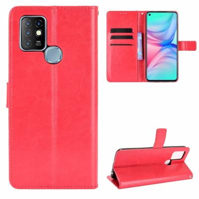 China Luxury PU Flip Case Cover For Infinix 10/X682 Hot Crazy Horse Leather Anti-fall Wallet for sale