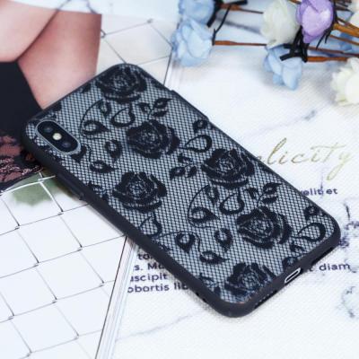 China Shockproof PC+TPU Lace Up Flower Phone Cases For iPhone X Transparent Case Cover For iPhone 10 Coque for sale