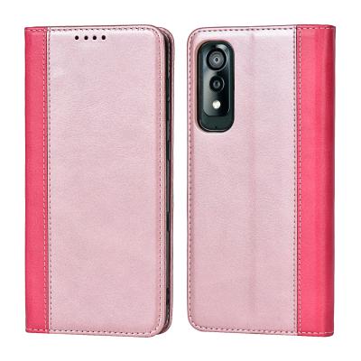 China Color Matching PU Shockproof Flip Wallet Case For Kyocera Android Cowhide Pattern One S8 With Holder Card Slots for sale