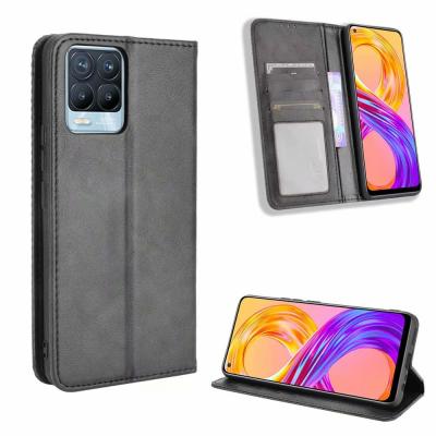 China Retro Flip Wallet Leather Case Cover for OPPO Realme 8 4G 100% perfect fit for sale