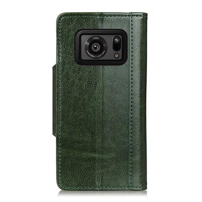 China Shockproof Cattle Bar Flip Wallet Case For Sharp Leather AQUOS R6 With Stand Card Slots for sale