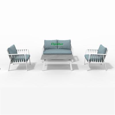 China Outdoor Frame KD Weather Furniture Hot Sale Aluminum Home And Garden Sofa Set With Sash for sale