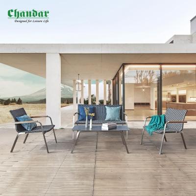 China All Weather Popular Design Outdoor Furniture Stainless Steel Rope Garden Hotel Resort Luxury All Weather Restaurant Sofa Set for sale