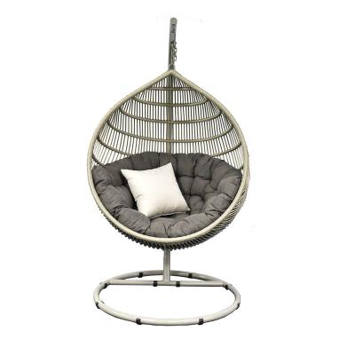 China Modern Outdoor Hanging Rattan Egg Chair Hammock Swing Chair With Stand for sale