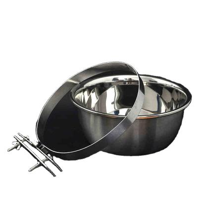 China Viable Stainless Steel Bowl Dog Bowl Pet Thickened Round Nonmagnetic Reverse Edge for sale