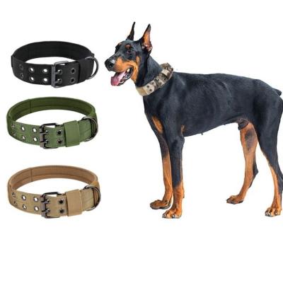 China Sustainable Amazon Dogs Security Adjustable Nylon Dog Collar Military Tactical Pet Outdoor Training Collar for sale