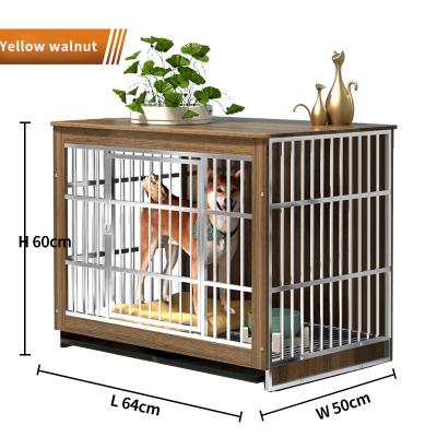 China Sustainable Dog Cage Stainless Steel Dog Cage Factory Price Factory Price Wooden Dog Cage With Ginger On Top for sale