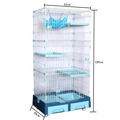 China Large Stocked Cheap Cat Condo Cages Enclosures Cat Show Cages Space Black Customized Horizontal House Packing Rolls Raw Pet Pcs Color for sale