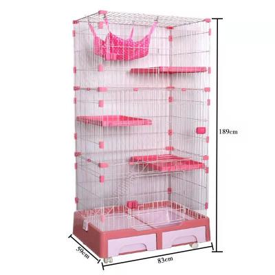 China Stocked Folding Cat Cage Pet Wire Pet Cage Big Larger Wind for sale