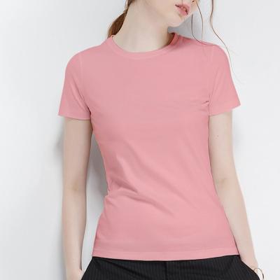 China Small O Neck Women's Short Sleeve Cotton T Shirts Computer Knitting Technics for sale