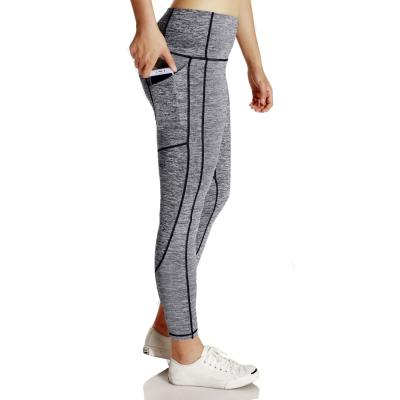 China Side Pockets Type High Waisted Workout Pants Tummy Control Non See Through Fabric for sale