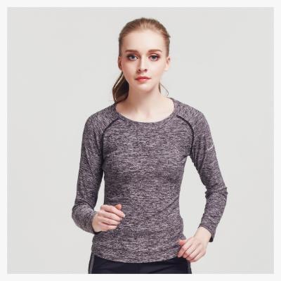 China Arbeiten Sie der Auftritt-Frauen langärmliges Polyester der Sport-der Spitzen-85%/15% Spandex-Material um zu verkaufen