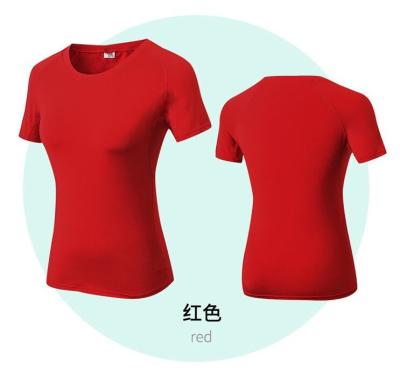 China Basic Comfort Workout Shirts For Women Short Sleeve Polyester / Spandex Composition for sale