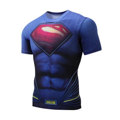 China Ultra Soft Mens Short Sleeve Compression Top Tee Computer Knitting Technics for sale