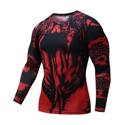 China Fitness Gym Mens Long Sleeve Sports Top Durable Customized Logo Printing for sale