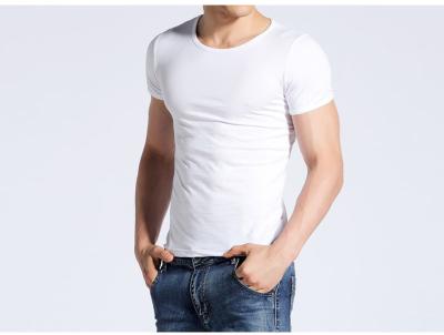 China Round Neck Mens Cotton T Shirts 180 Grams Fabric Weight Printed Technics for sale