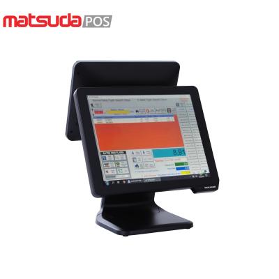 China Wifi 15inch Epos Touch Screen POS System With 12inch Announcement Screen For Restaurant Ordering for sale