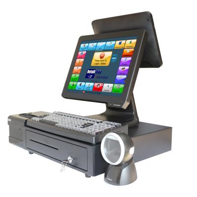 China ABS 15 Inch Piano Painting Dual Capacitive Touch Screen POS System With Printer for sale