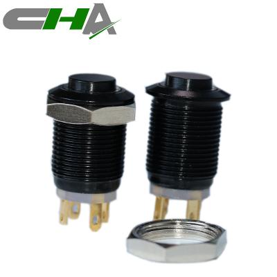 China CHA Metal ON-OFF Momentary Push Button Switch On LED Blue Green Metal Switch for sale