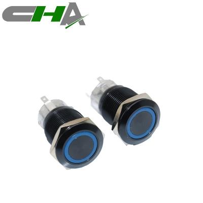 China CN19 Series Industrial Vandal Proof Shell Material Brass Control CHA Stainless Steel Nickel Plated Metal Push Button Switch / for sale