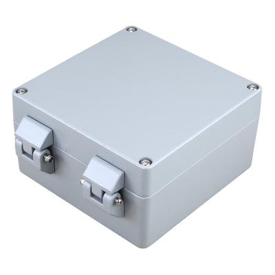 China Electric Power Control System 160*160*90mm Hinged Waterproof Aluminum Junction Box Electronic Enclosures for sale