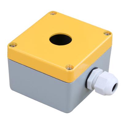 China Electric Power Control System 80*76*60mm1hole Button Yellow Aluminum Box IP66 Waterproof Metal Box IP66 Waterproof Control Box for sale