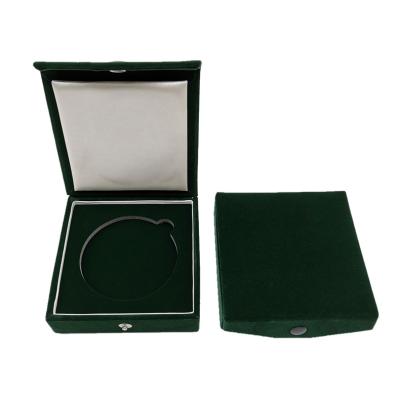 China Wholesale Custom Green Elegant Coin Holder Medal Gift Storage Coin Display Box for sale