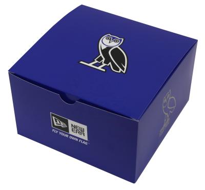 China Wholesale Recyclable Customize Auto Lock Blue Square Bottom Cap Box for sale