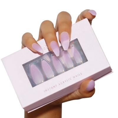 China Recyclable Luxurious Rectangle Rose Press On Magnetic Nail Box With Window for sale