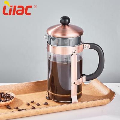 China Free sample viable lilac 600ml 800ml 1000ml bronze/gold/stainless steel francesa de prensa unique nordic coffee maker french press for sale