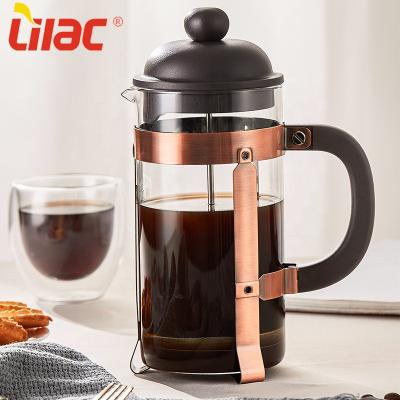 China Free Sample 600ml/800ml/1000ml Sustainable Coffee Maker Hand Pump Filter Lilac American Made Espresso Cheap Premium French Press In Nepal for sale