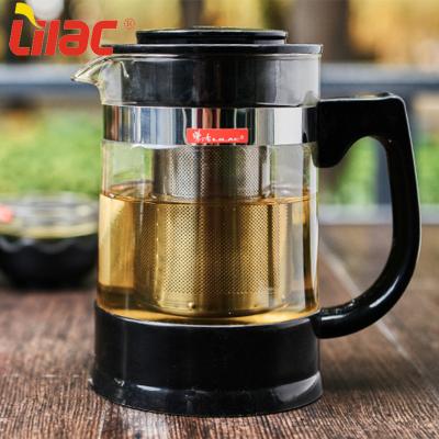 China Free sample 950ml viable lilac clear glass bb hand brewing coffee teapot kettle product and simplicity fancy teapot for sale